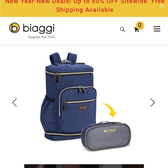 Biaggi Zipsak travel backpack blue like new - Picture 4 of 9